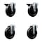 Service Caster 5'' Hard Rubber Wheel Swivel Bolt Hole Caster Set with 2 Posi Lock Brakes, 4PK SCC-BH20S514-HRS-PLB-2-S-2 - alternate 1